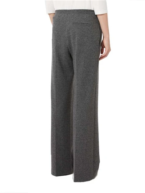 PANTALONI PALAZZO IN JERSEY CON PIEGA STIRATA DONNA GRIGIO
