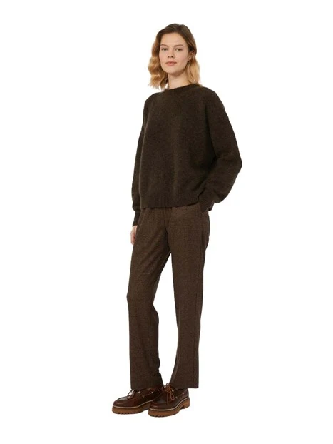 PANTALONI JOGGERS IN JERSEY DONNA MARRONE