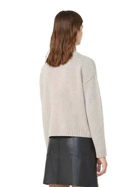 CARDIGAN CON SCOLLO A V E TASCHE APPLICATE DONNA BEIGE