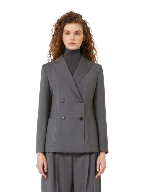 BLAZER DOPPIO PETTO IN LANA DONNA GRIGIO