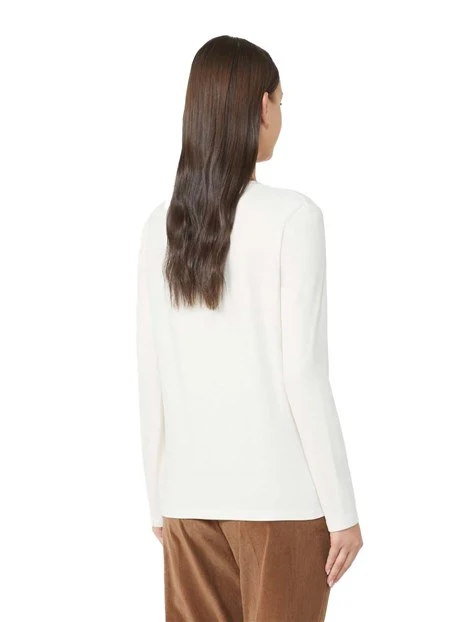 T-SHIRT MANICA LUNGA CON STAMPA DONNA ECRU
