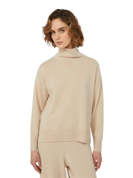 MAGLIA DOLCEVITA CON SCOLLO A CRATERE DONNA BEIGE