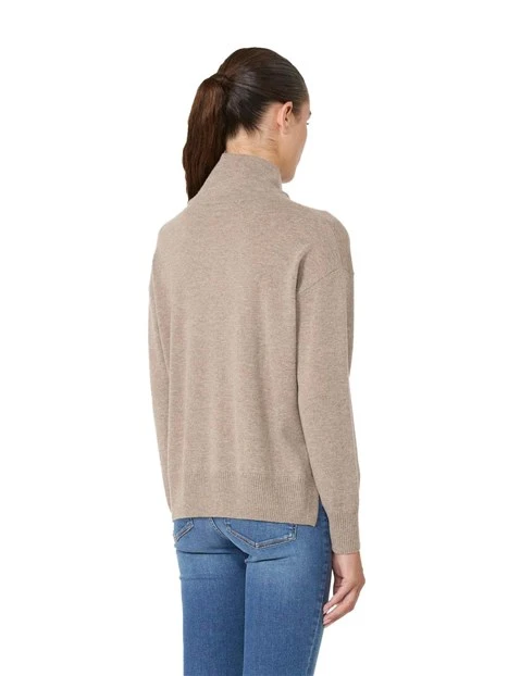 MAGLIA DOLCEVITA IN LANA E CASHMERE DONNA BEIGE