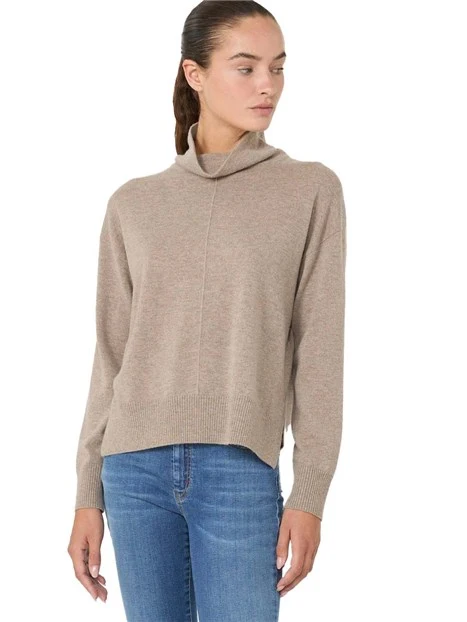 MAGLIA DOLCEVITA IN LANA E CASHMERE DONNA BEIGE