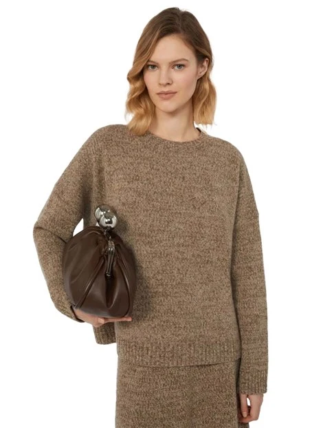 MAGLIA GIROCOLLO IN LANA OVER DONNA MARRONE