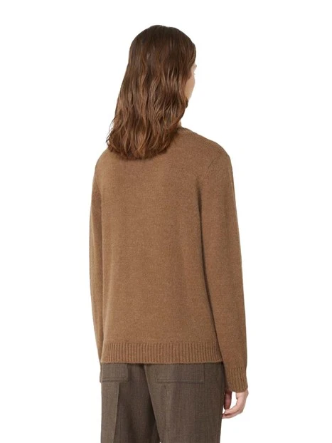 MAGLIA GIROCOLLO IN FILATO DI APLACA E LANA  DONNA MARRONE