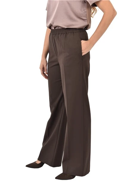 PANTALONI JOGGERS IN GABARDINA DONNA MARRONE