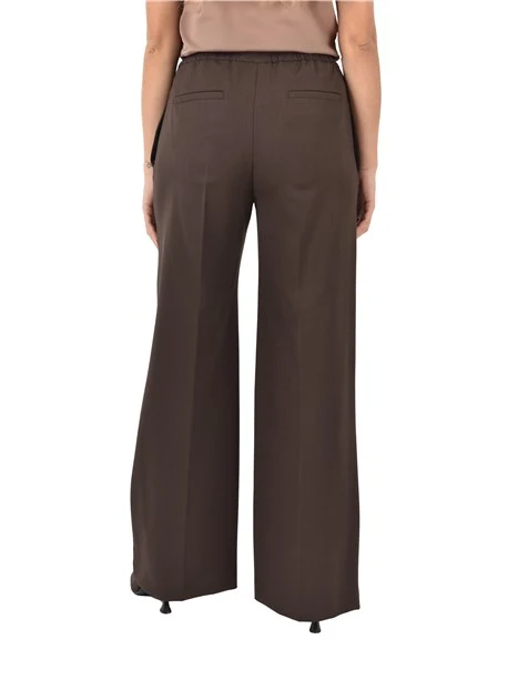 PANTALONI JOGGERS IN GABARDINA DONNA MARRONE
