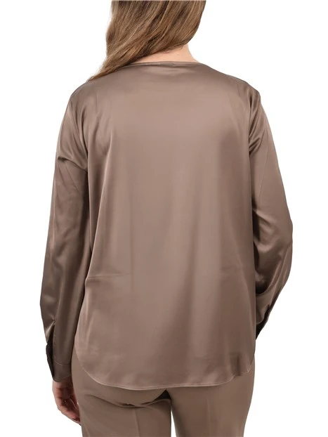 BLUSA IN RASO LEGGERO DONNA TORTORA