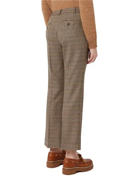 PANTALONI CROPPED IN LANA DONNA MARRONE