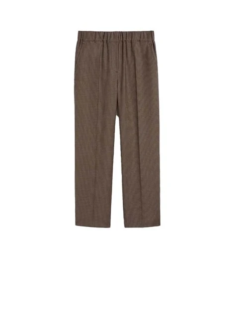 PANTALONI CROPPED IN LANA CON TASCHE ALLA FRANCESE DONNA MARRONE