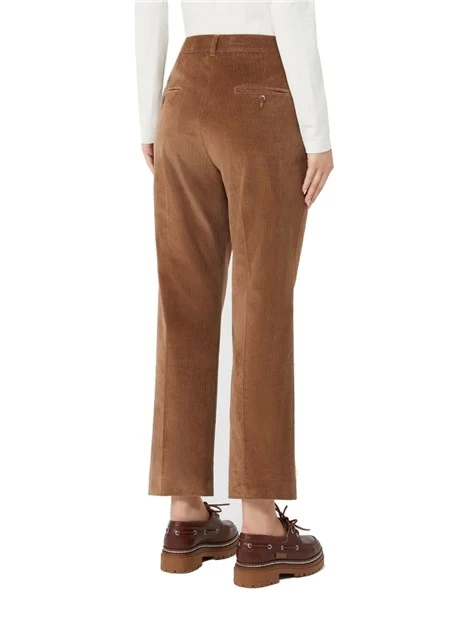 PANTALONI CROPPED IN VELLUTO DONNA MARRONE
