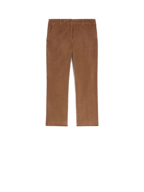 PANTALONI CROPPED IN VELLUTO DONNA MARRONE