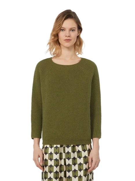 MAGLIA GIROCOLLO AMPIO DONNA VERDE
