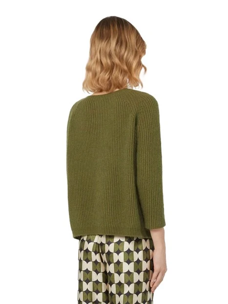 MAGLIA GIROCOLLO AMPIO DONNA VERDE