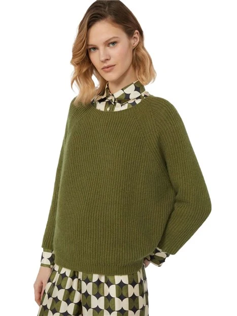 MAGLIA GIROCOLLO AMPIO DONNA VERDE