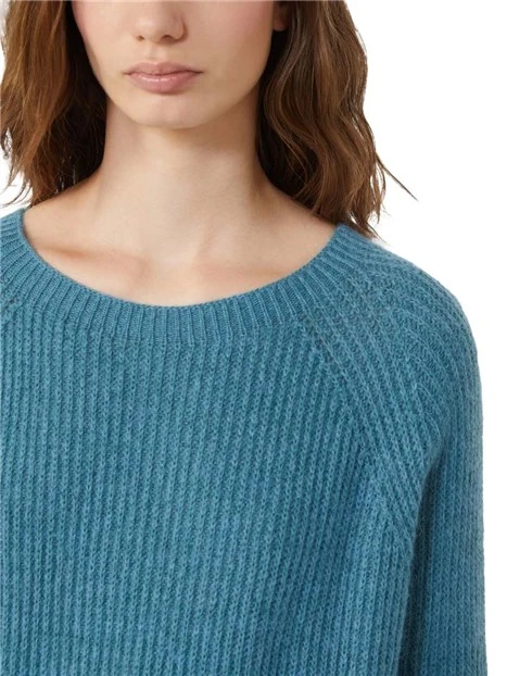 MAGLIA GIROCOLLO AMPIO DONNA  BLU