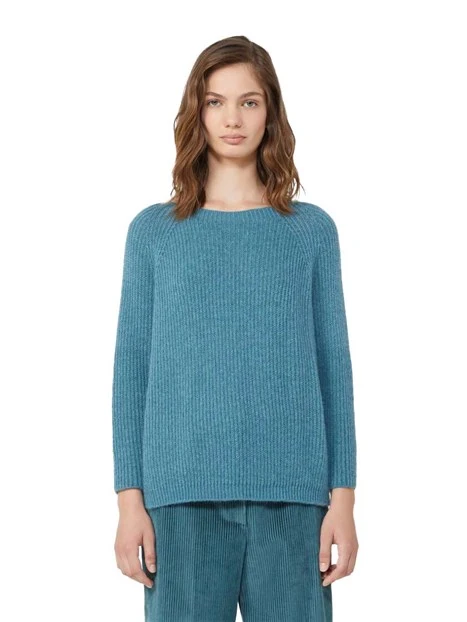 MAGLIA GIROCOLLO AMPIO DONNA  BLU