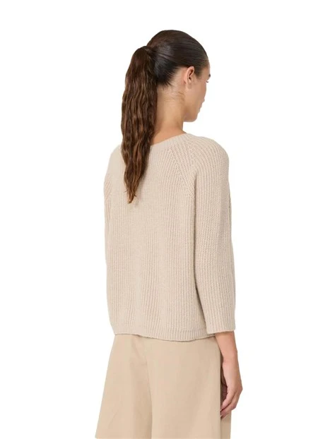 MAGLIA SCOLLO A BARCA MAGLIA IN FILATO MOHAIR DONNA BEIGE