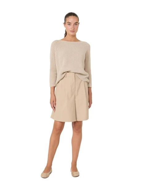 MAGLIA SCOLLO A BARCA MAGLIA IN FILATO MOHAIR DONNA BEIGE