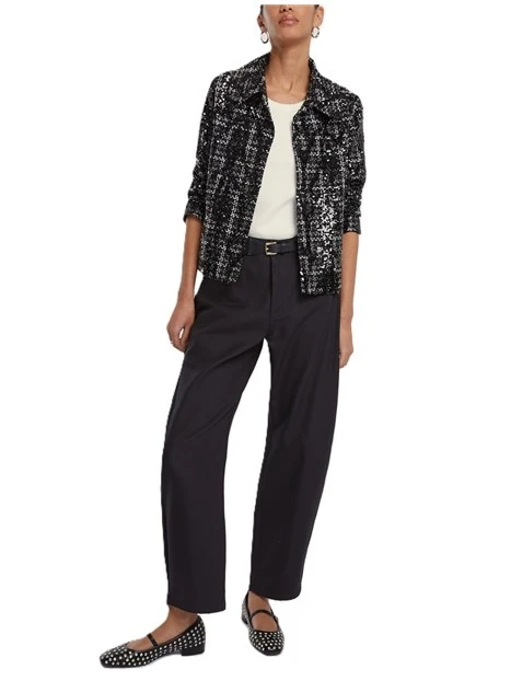 PANTALONI IN COTONE ALA DONNA NERO