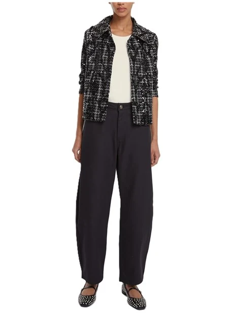PANTALONI IN COTONE ALA DONNA NERO