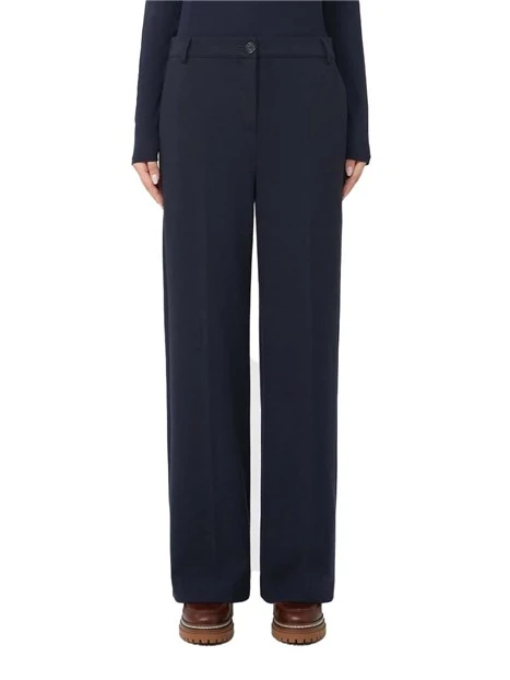 PANTALONE PALAZZO IN JERSEY LINEA DRITTA DONNA BLU