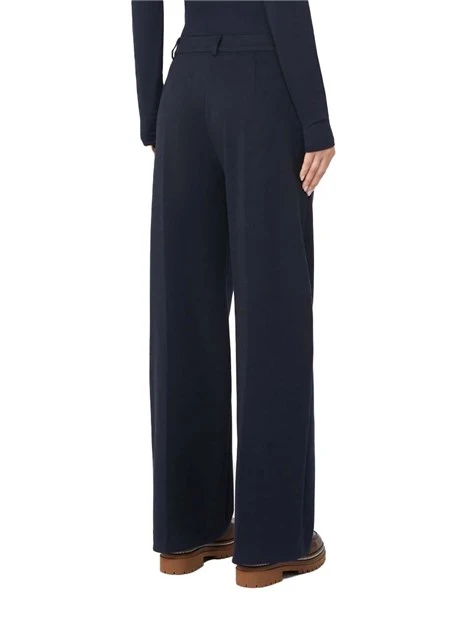 PANTALONE PALAZZO IN JERSEY LINEA DRITTA DONNA BLU