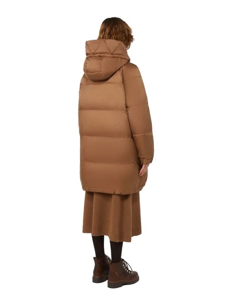 CAPPOTTO LUNGO IMBOTTITO REVERSIBILE DONNA MARRONE