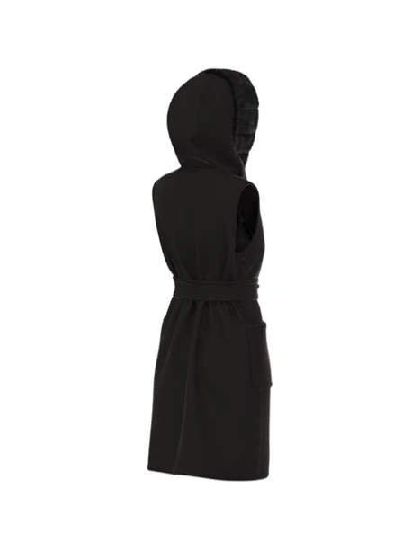 CAPPOTTO LUNGO SMANICATO MONOPETTO DONNA NERO