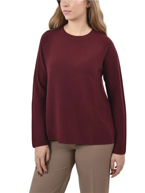 MAGLIA GIROCOLLO CON INSERTO IN LUREX DONNA BORDEAUX