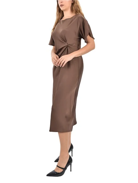 VESTITO LUNGO SEMIADERENTE DONNA MARRONE