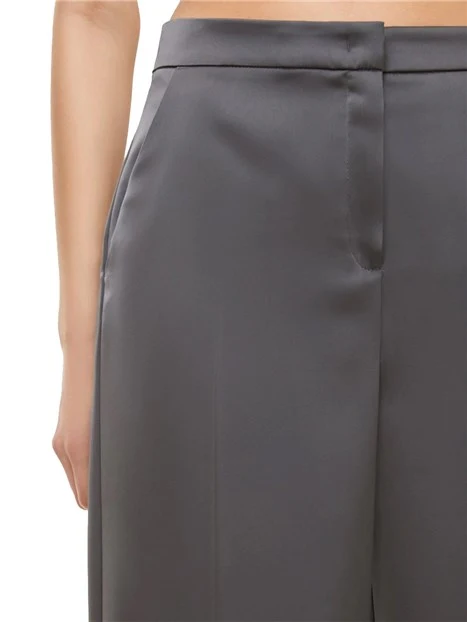 PANTALONE PALAZZO IN RASO SANDALO DONNA GRIGIO