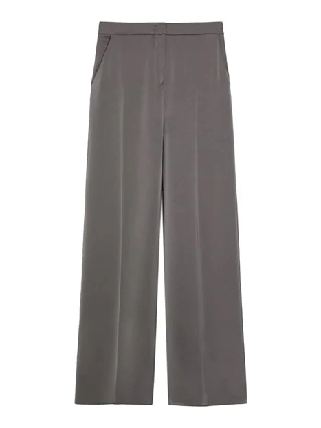 PANTALONE PALAZZO IN RASO SANDALO DONNA GRIGIO