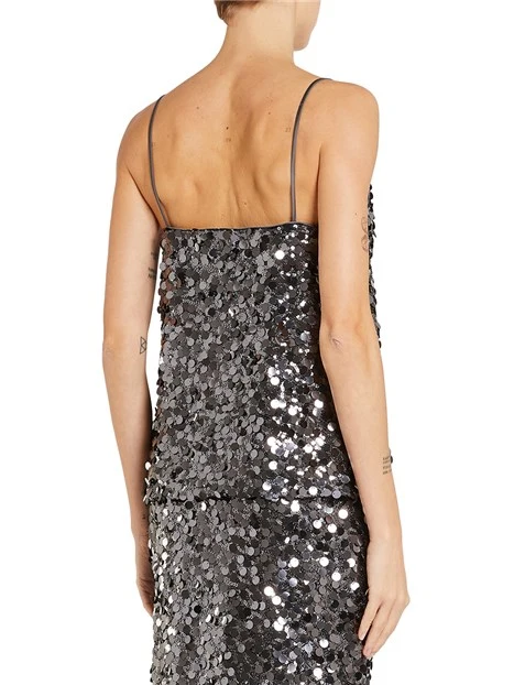 TOP IN PAILLETTES EFESO DONNA GRIGIO