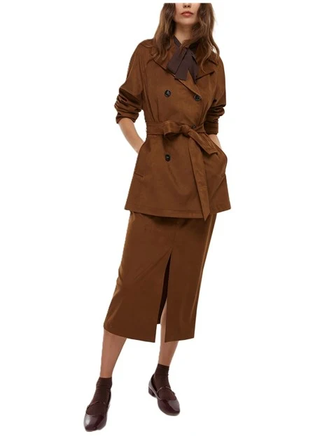 GONNA LUNGA JERSEY DRITTO DONNA MARRONE
