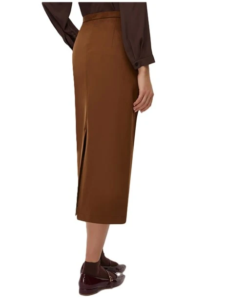 GONNA LUNGA JERSEY DRITTO DONNA MARRONE