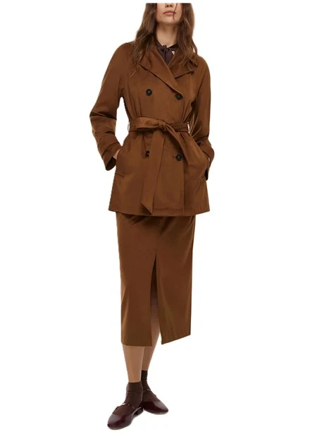 GONNA LUNGA JERSEY DRITTO DONNA MARRONE