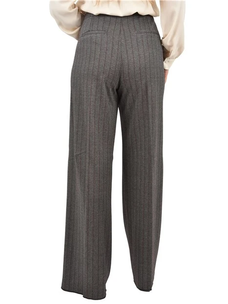 PANTALONE A PALAZZO IN JERSEY DONNA MARRONE