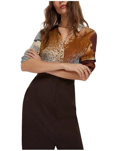 CAMICIA IN RASO FACELLA DONNA CELESTE