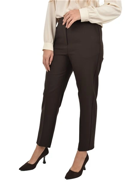 PANTALONE CHINO CON ELASTICO POSTERIORE DONNA MARRONE