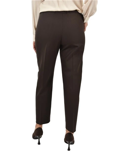 PANTALONE CHINO CON ELASTICO POSTERIORE DONNA MARRONE