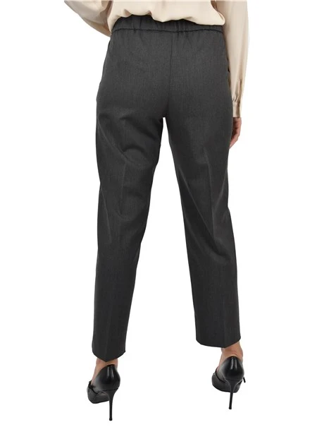 PANTALONE CHINO CON CHIUSURA CON ZIP NASCOSTA E GANCIO DONNA NERO