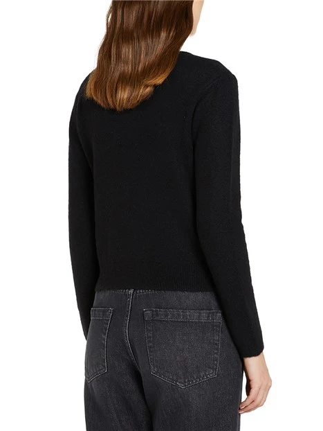 MAGLIA GIROCOLLO CON DECORAZIONI LUCIANA DONNA NERO