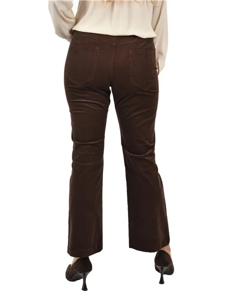 PANTALONE IN VELLUTO DI COTONE  DONNA MARRONE