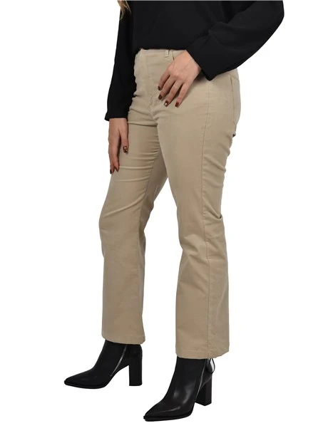 PANTALONI IN VELLUTO DI COTONE DONNA BEIGE