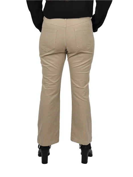 PANTALONI IN VELLUTO DI COTONE DONNA BEIGE