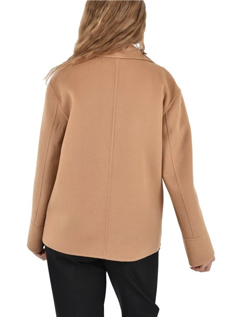 CAPPOTTO CORTO DOPPIOPETTO IN LANA  DONNA MARRONE