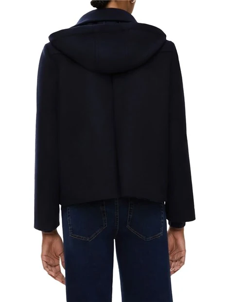 CAPPOTTO CORTO CON CAPPUCCIO REMOVIBILE  BOA DONNA BLU