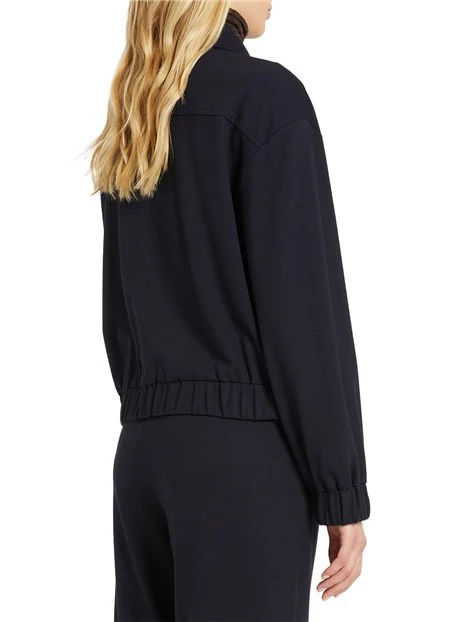 GIACCA CORTA CON CERNIERA BOMBER DONNA BLU